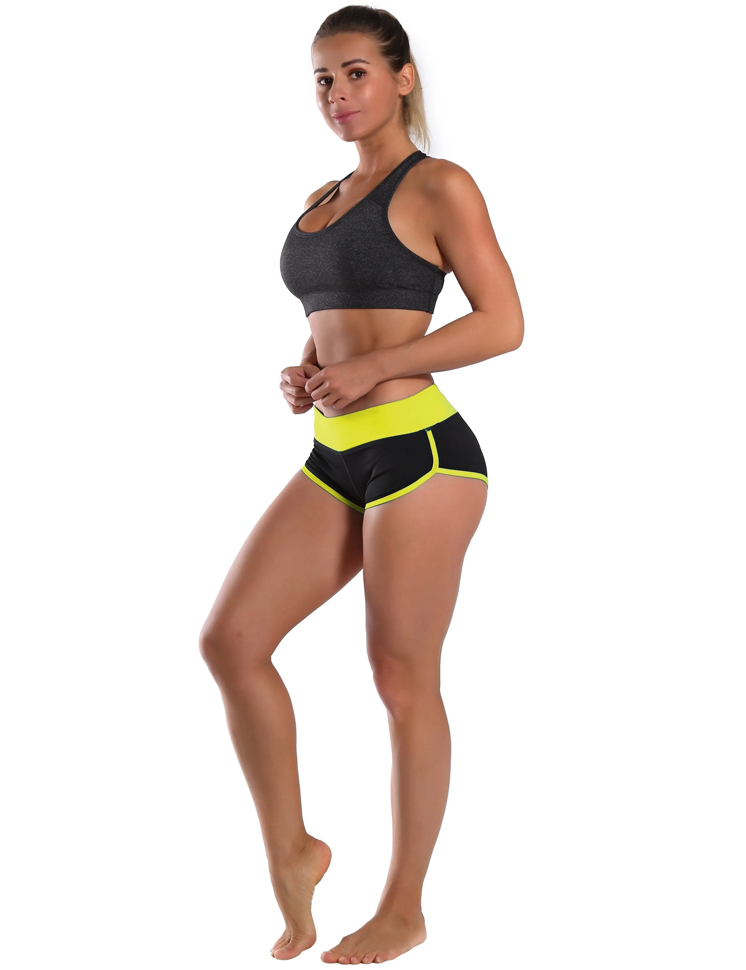 030 Sexy Booty yogastudio Shorts fluorescentyellow_black ins_yogastudio