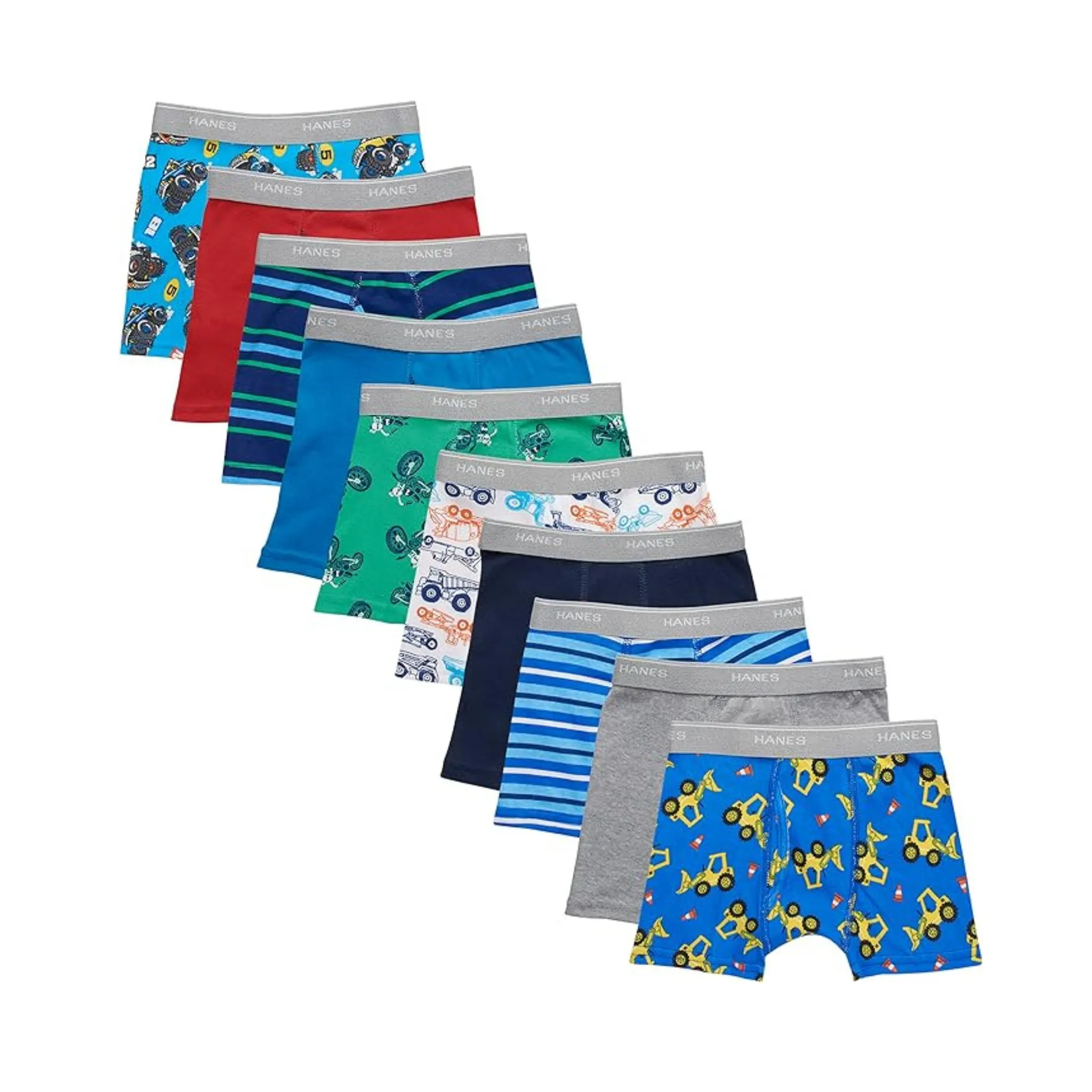 10-Pack Hanes Boys' Comfort Flex Waistband Boxer Briefs Underwear