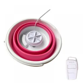 10L Foldable Mini Washing Machine, Portable Laundry Tub USB Powered Ultrasonic Turbine Washer by for Socks Underwear