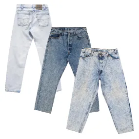 50x LEVI’S LEE WRANGLER ACID WASH JEANS