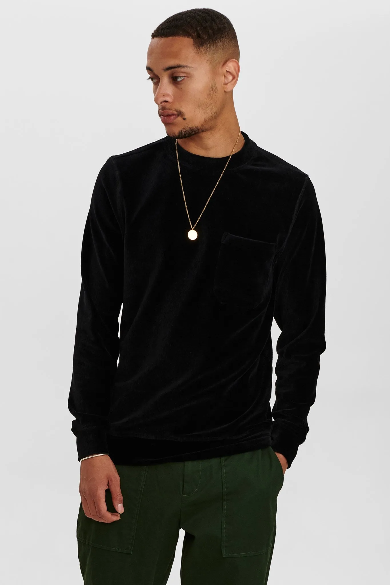 AKARTHUR CORD SWEAT  - Caviar