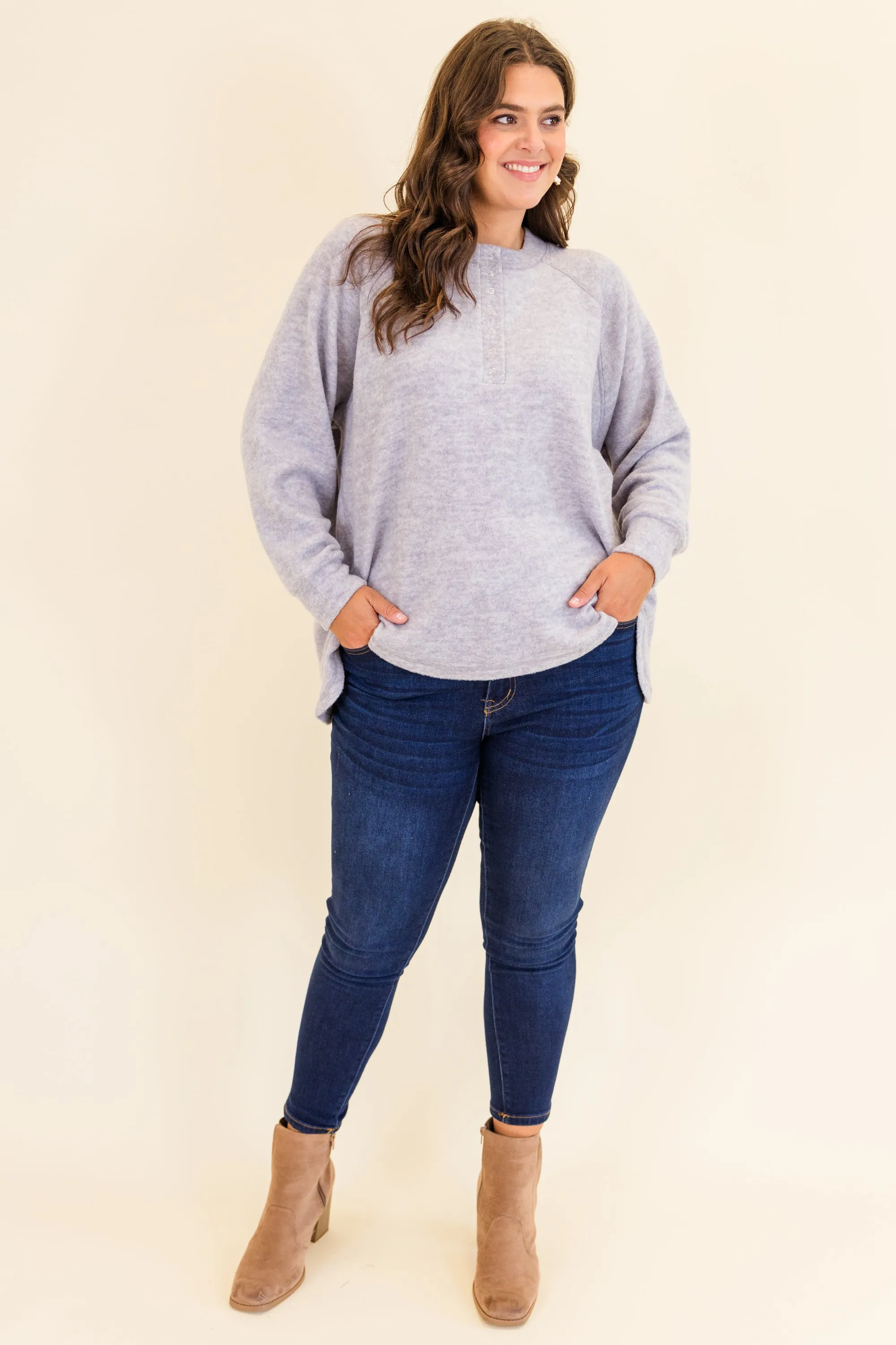 All The Feels Pullover, Heather Grey