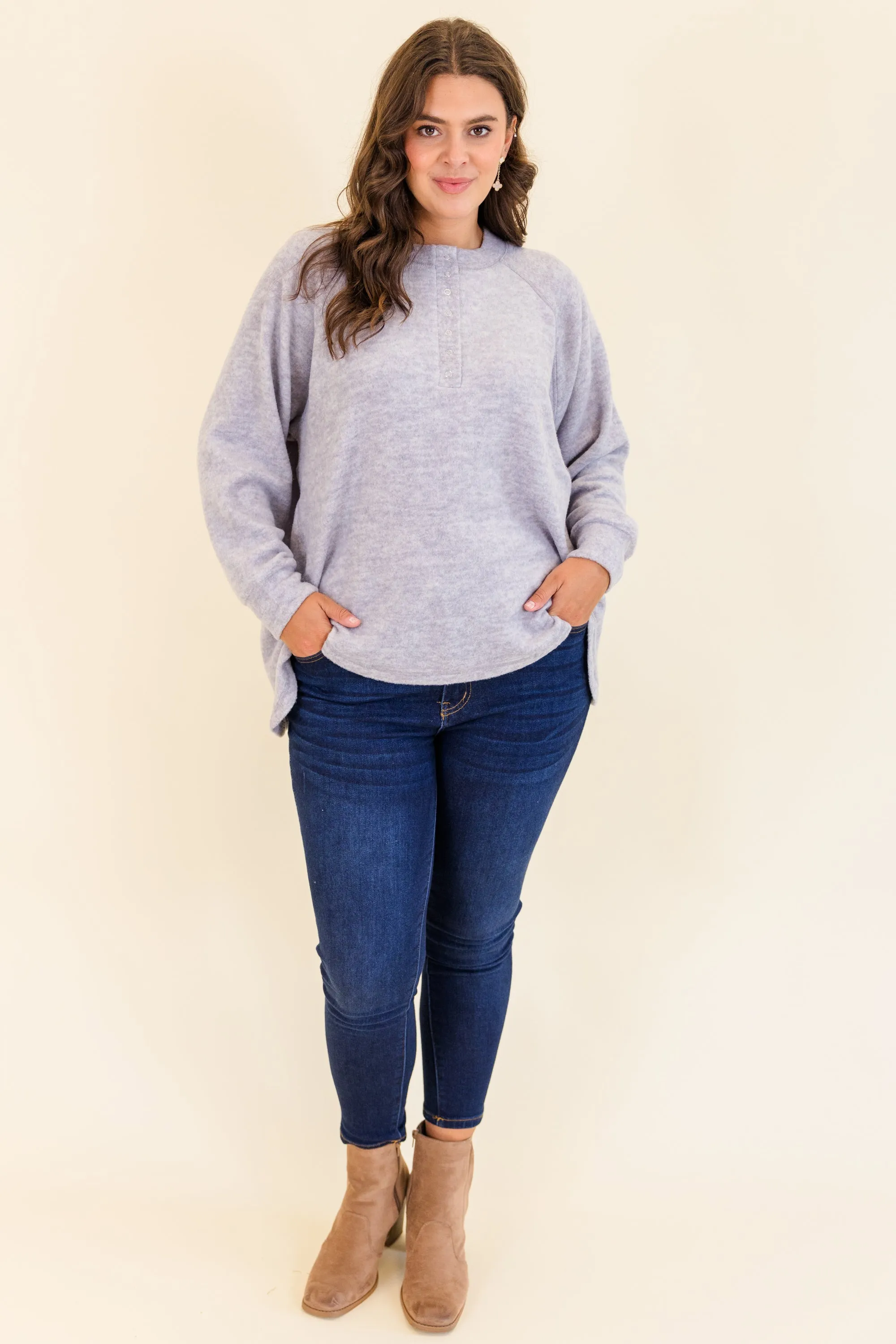 All The Feels Pullover, Heather Grey