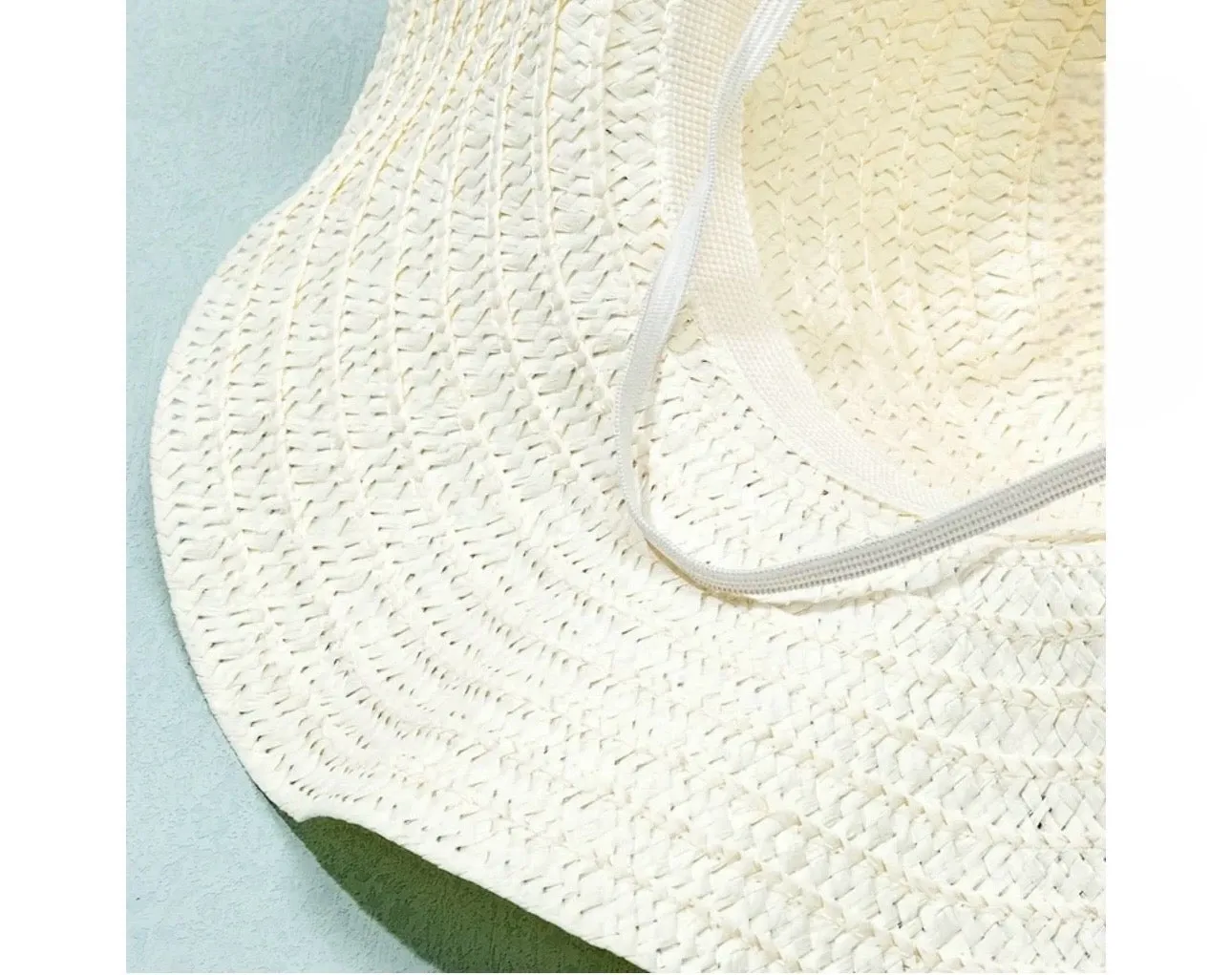 Andrea's Deals Breathable White Sun Hat with Ruffles Brim