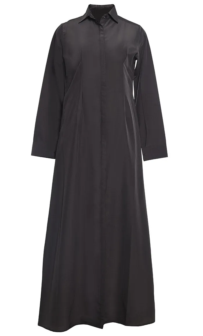 Basic Comfortable Abaya With Button Down And Included Pockets