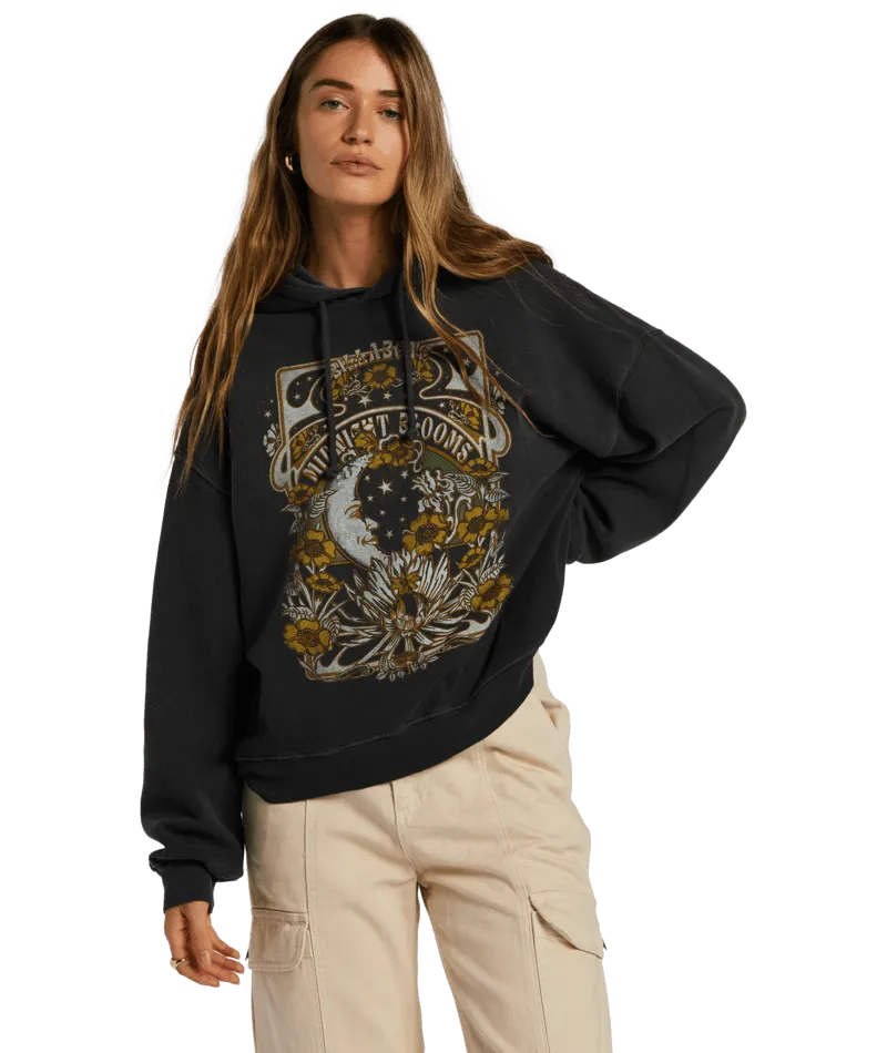 BILLABONG Women's Keep Ridin Pullover Hoodie Black Sands