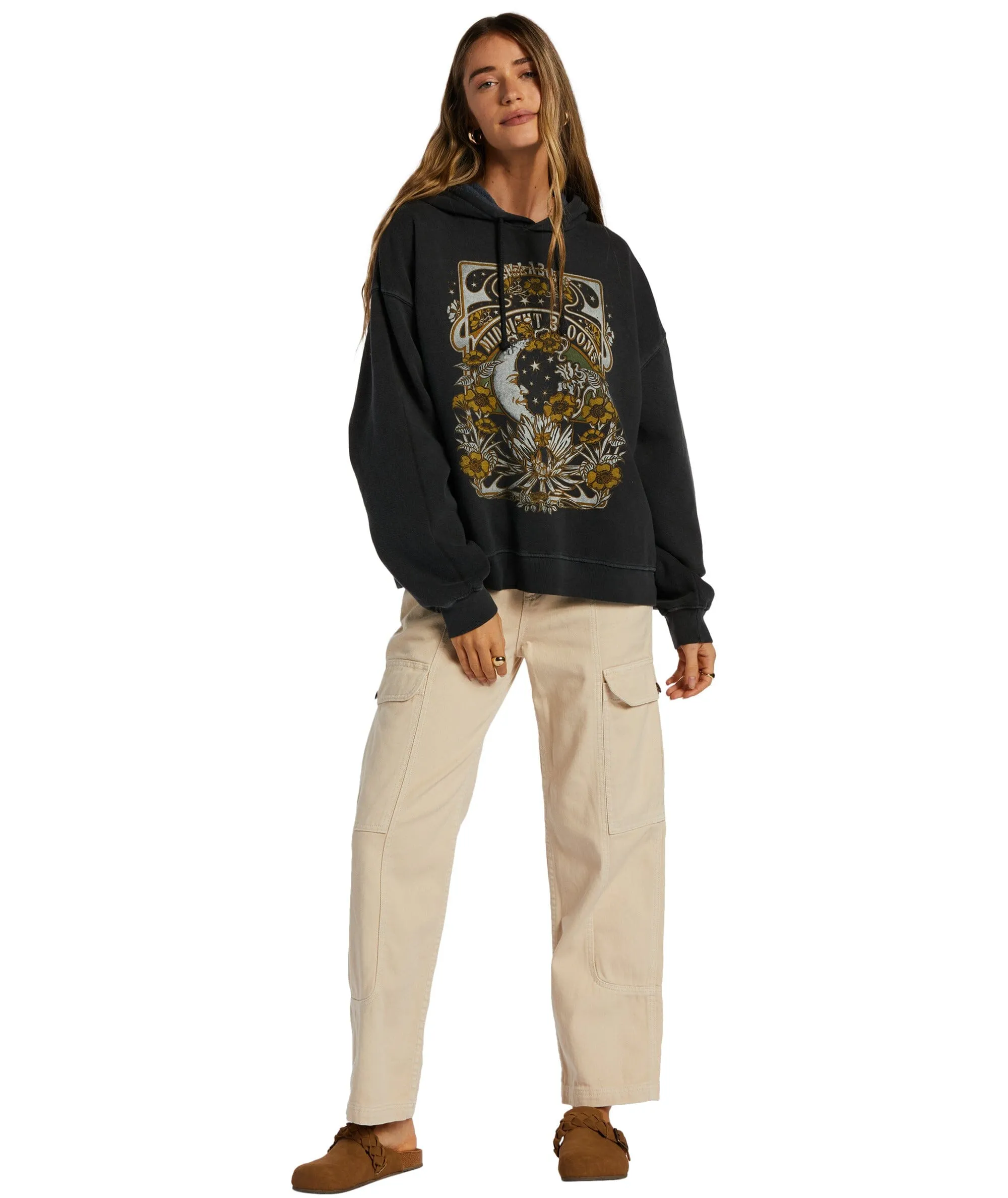 BILLABONG Women's Keep Ridin Pullover Hoodie Black Sands