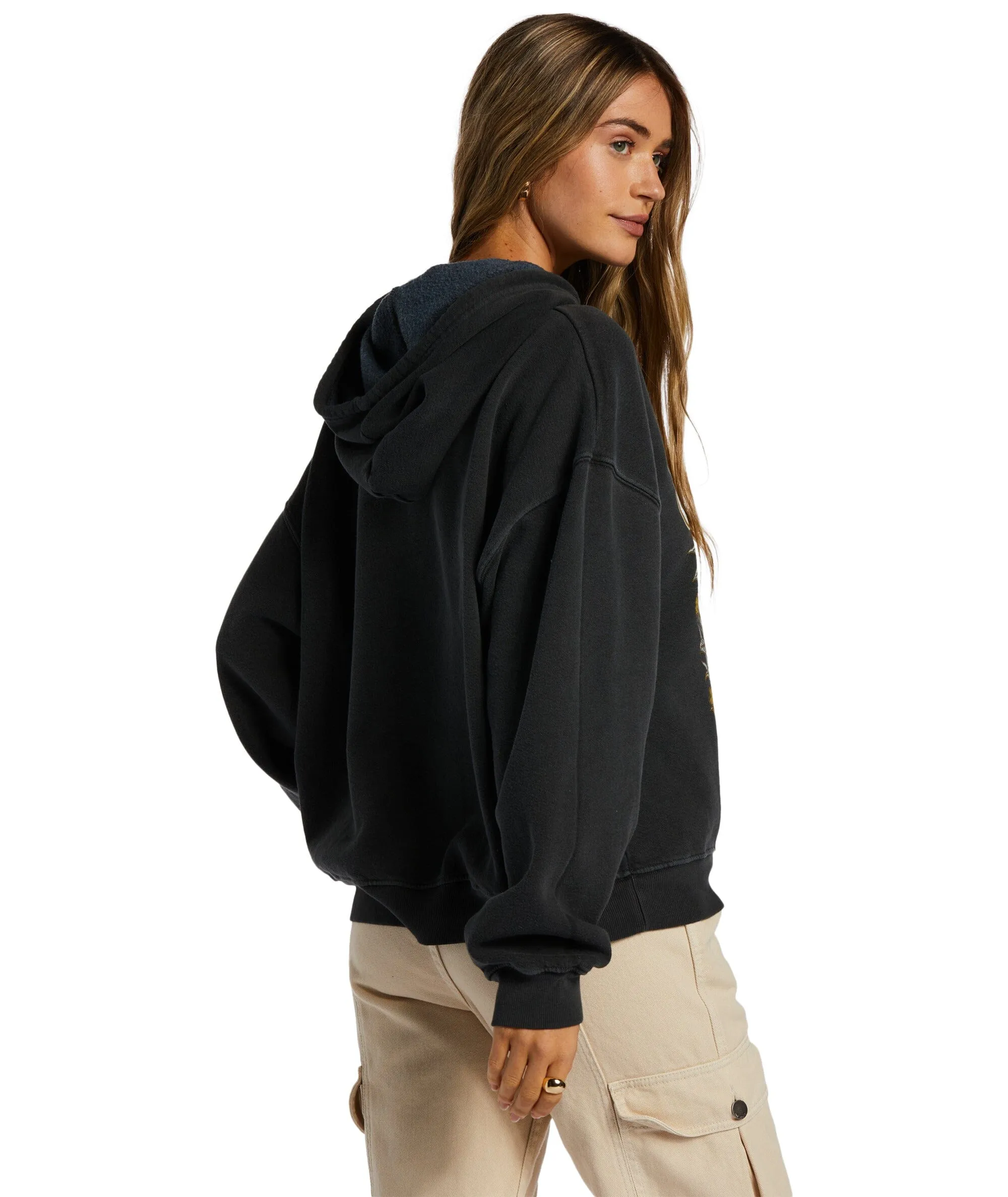 BILLABONG Women's Keep Ridin Pullover Hoodie Black Sands