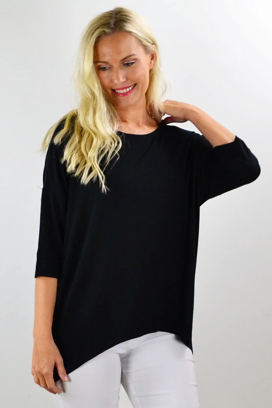 Black Bamboo Tunic Top