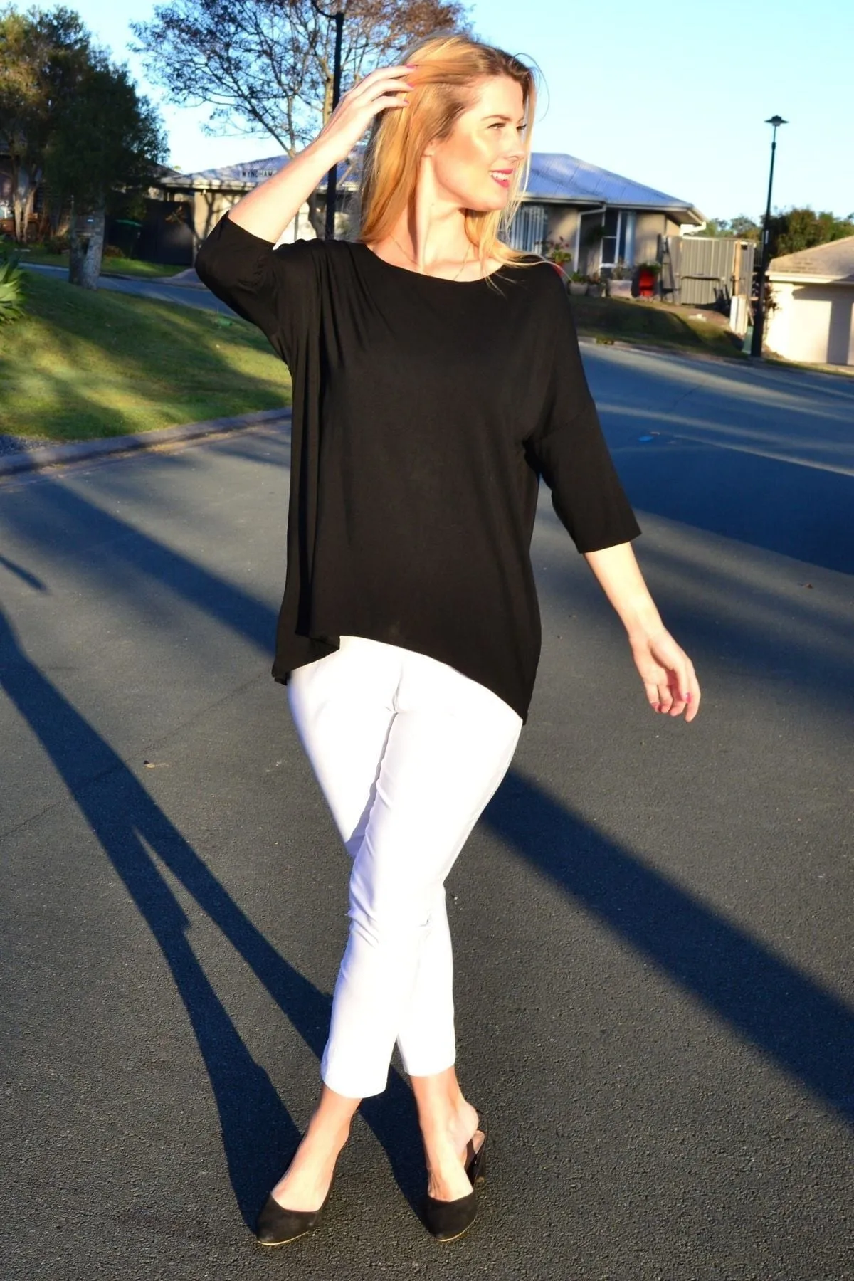 Black Bamboo Tunic Top