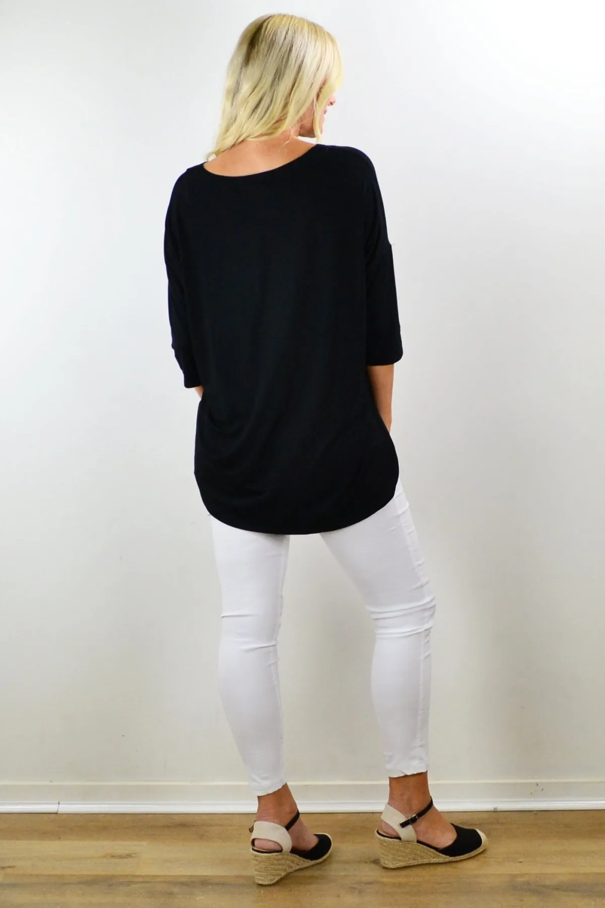 Black Bamboo Tunic Top