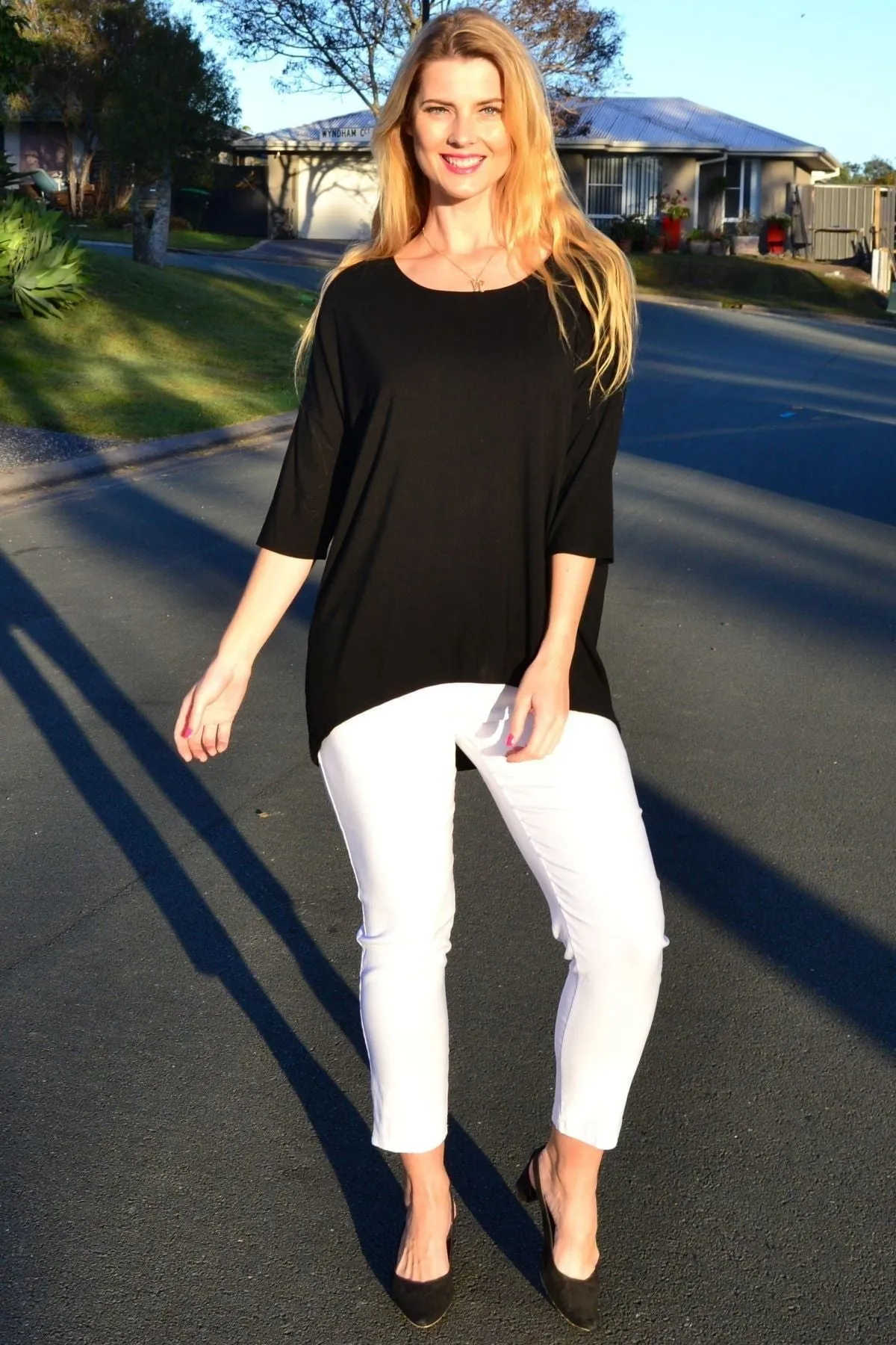 Black Bamboo Tunic Top