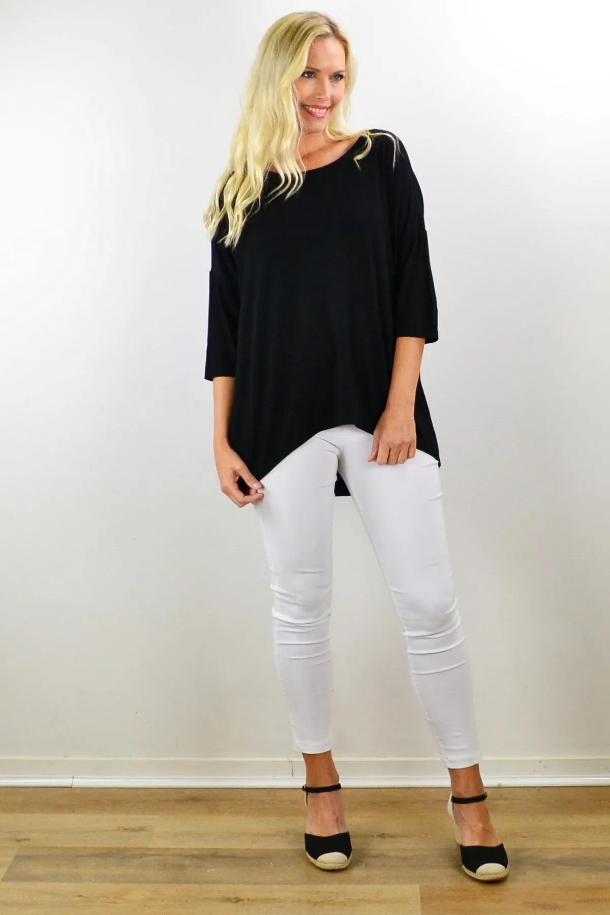 Black Bamboo Tunic Top