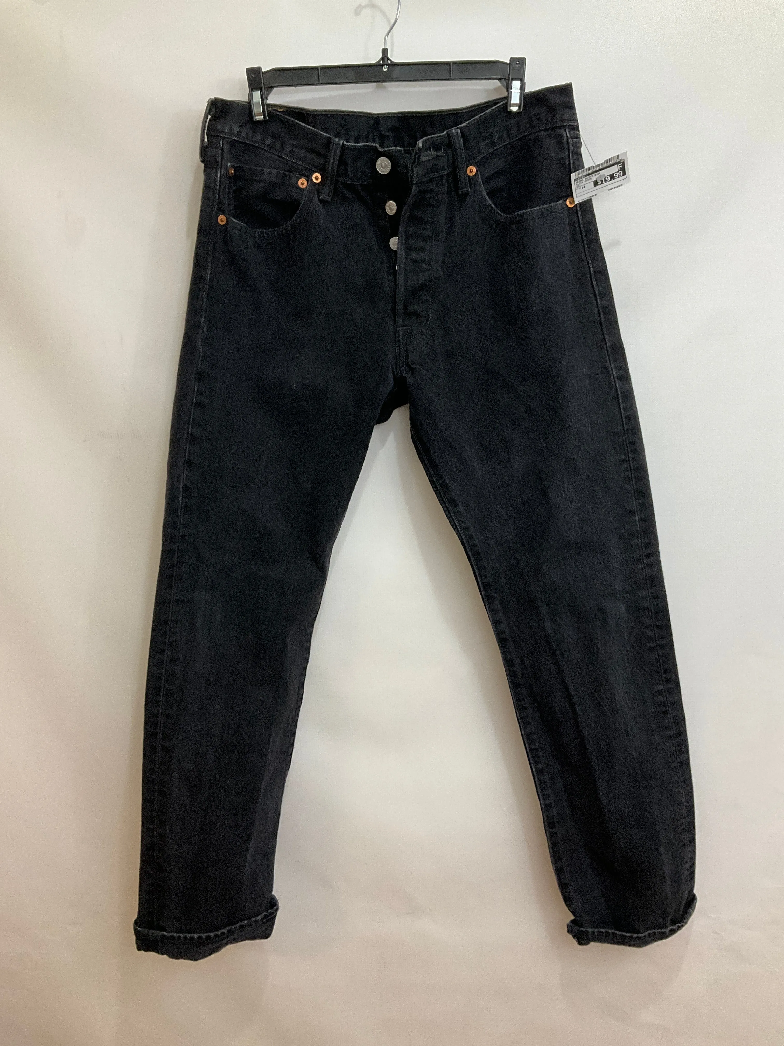 Black Denim Jeans Boyfriend Levis, Size 14