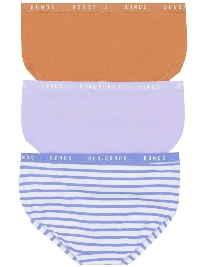 Bonds Womens Cottontails Midi Briefs 3 Pack - Still Life Stripe