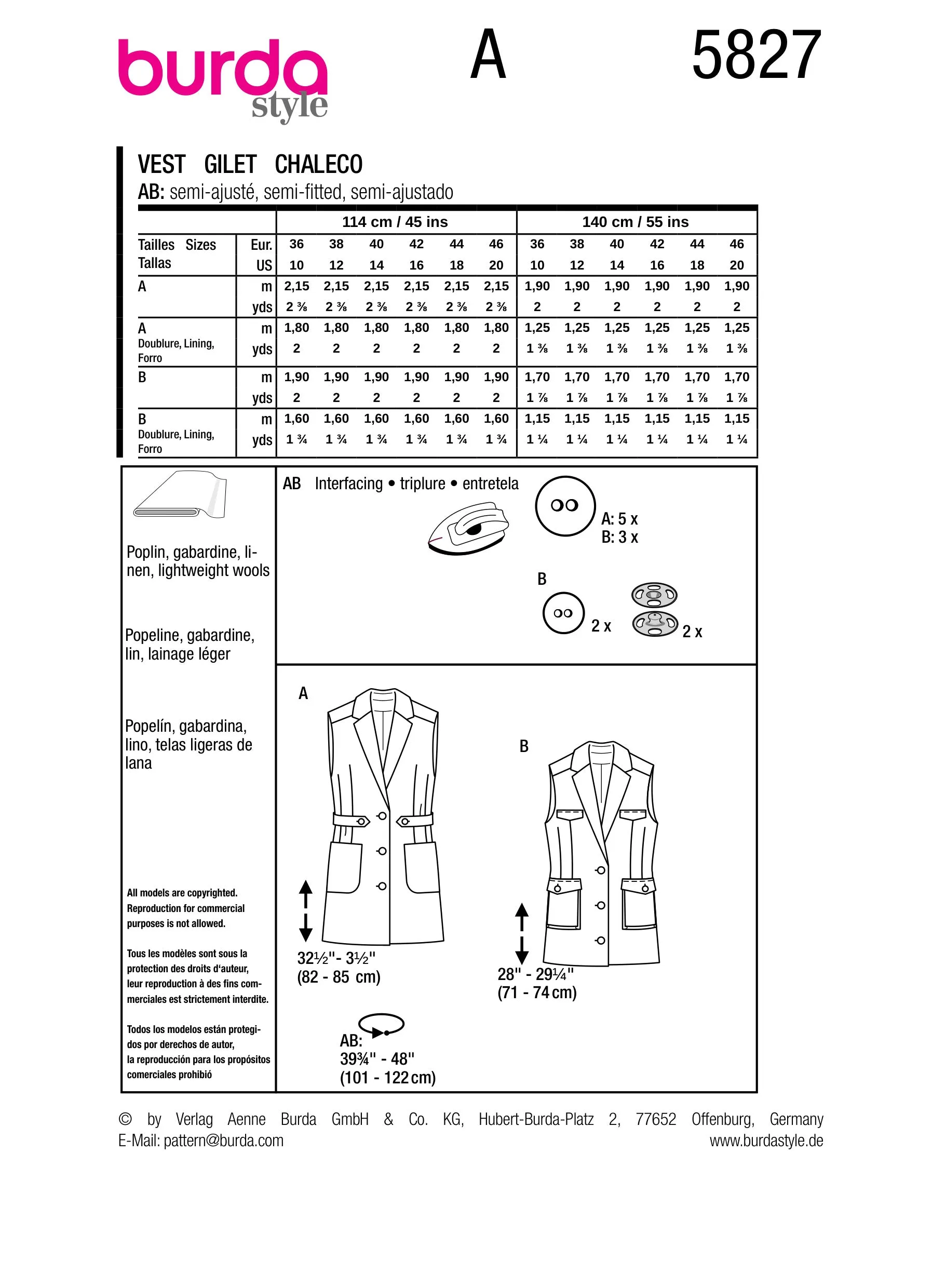 Burda Vest 5827