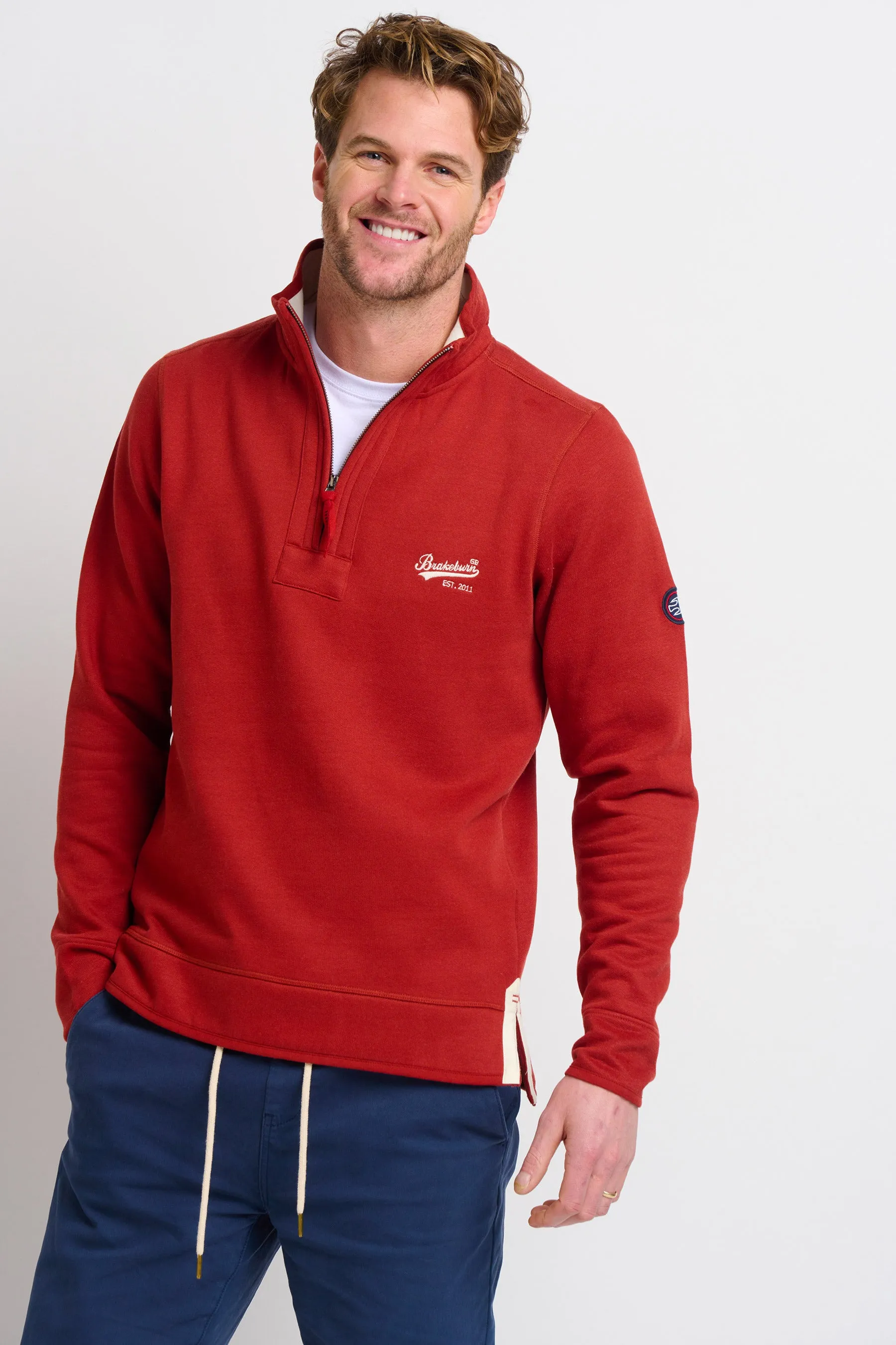 Burgundy Quarter Zip Sweat