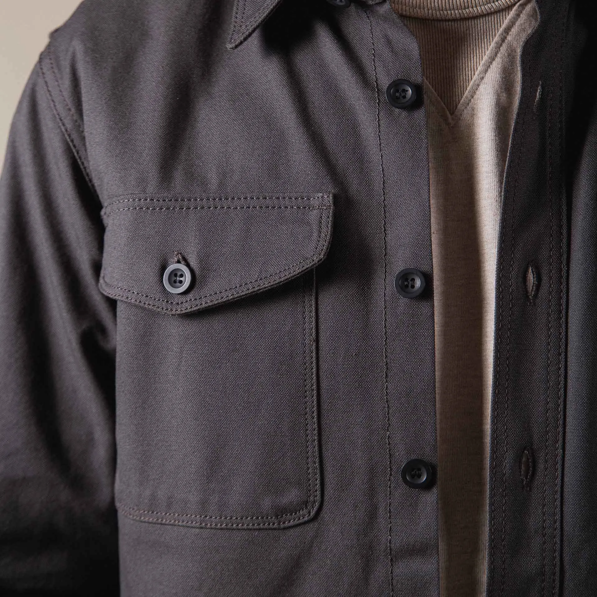 BWS-04 SCOUT OVERSHIRT 9 oz. slate selvedge duck canvas