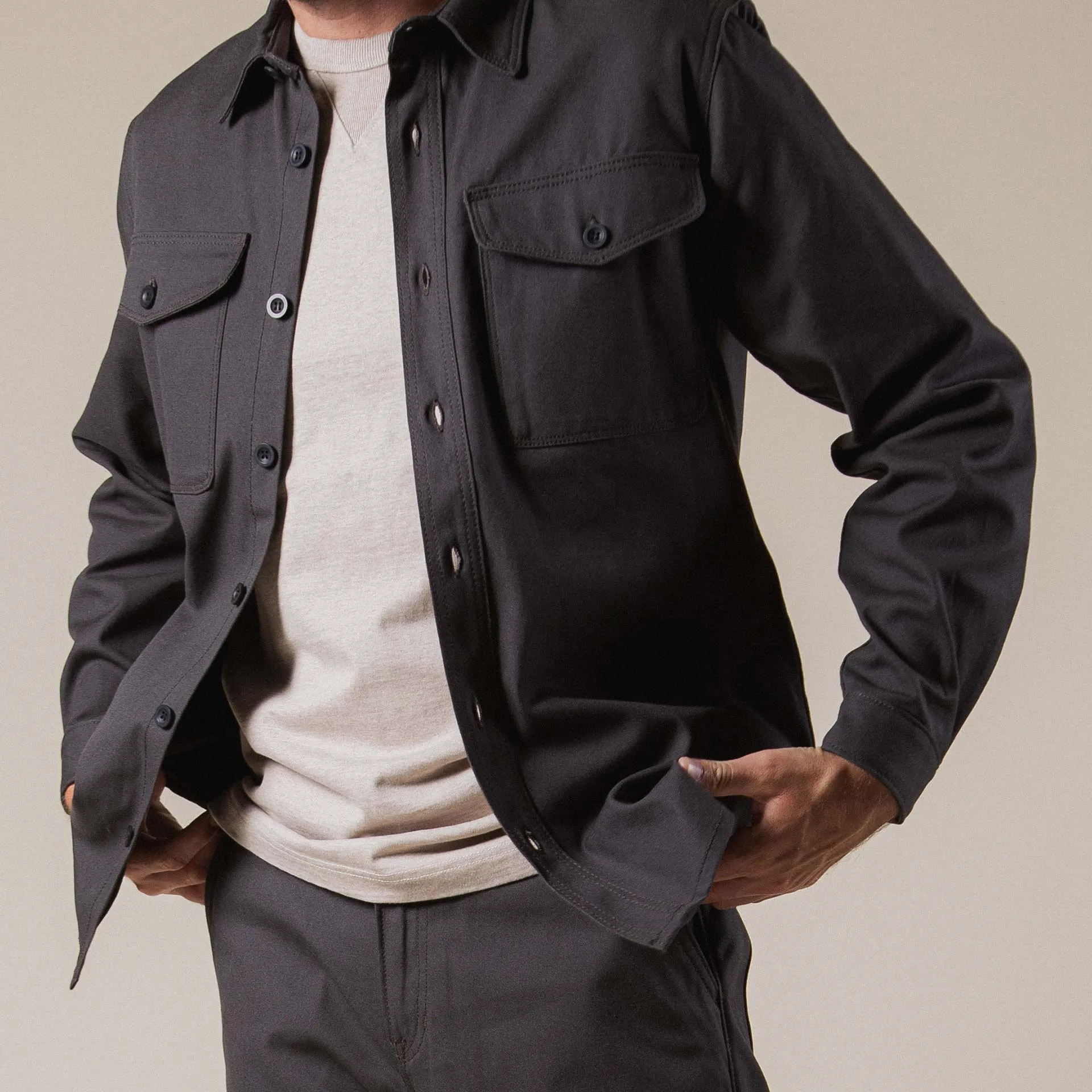 BWS-04 SCOUT OVERSHIRT 9 oz. slate selvedge duck canvas