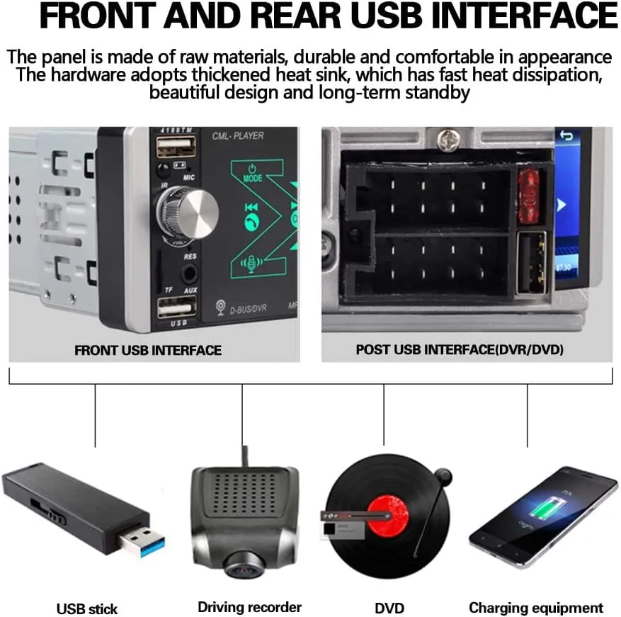 CAR SMART AI VOICE PLAYER  The panel is made of raw materials, which is tough and durable, and the appearance is comfortable. The hardware uses thickened heat sinks, which dissipates heat quickly and is beautiful in design-CML-PLAY10