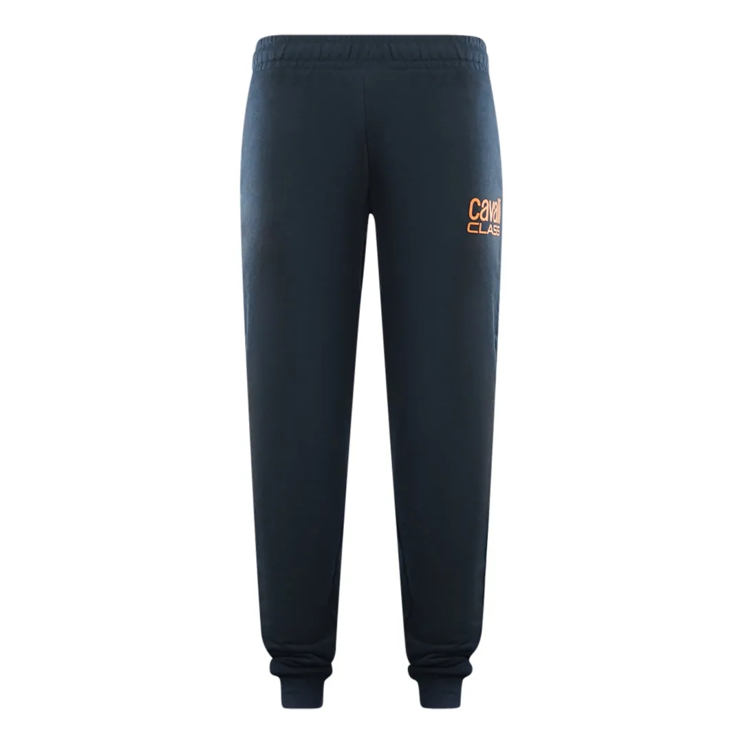 Cavalli Class Bold Logo Navy Blue Sweat Pants