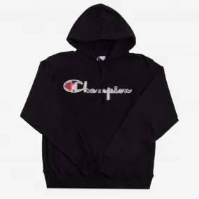 CHAMPION - Men - Mixed Motif Pullover Hoodie - Black