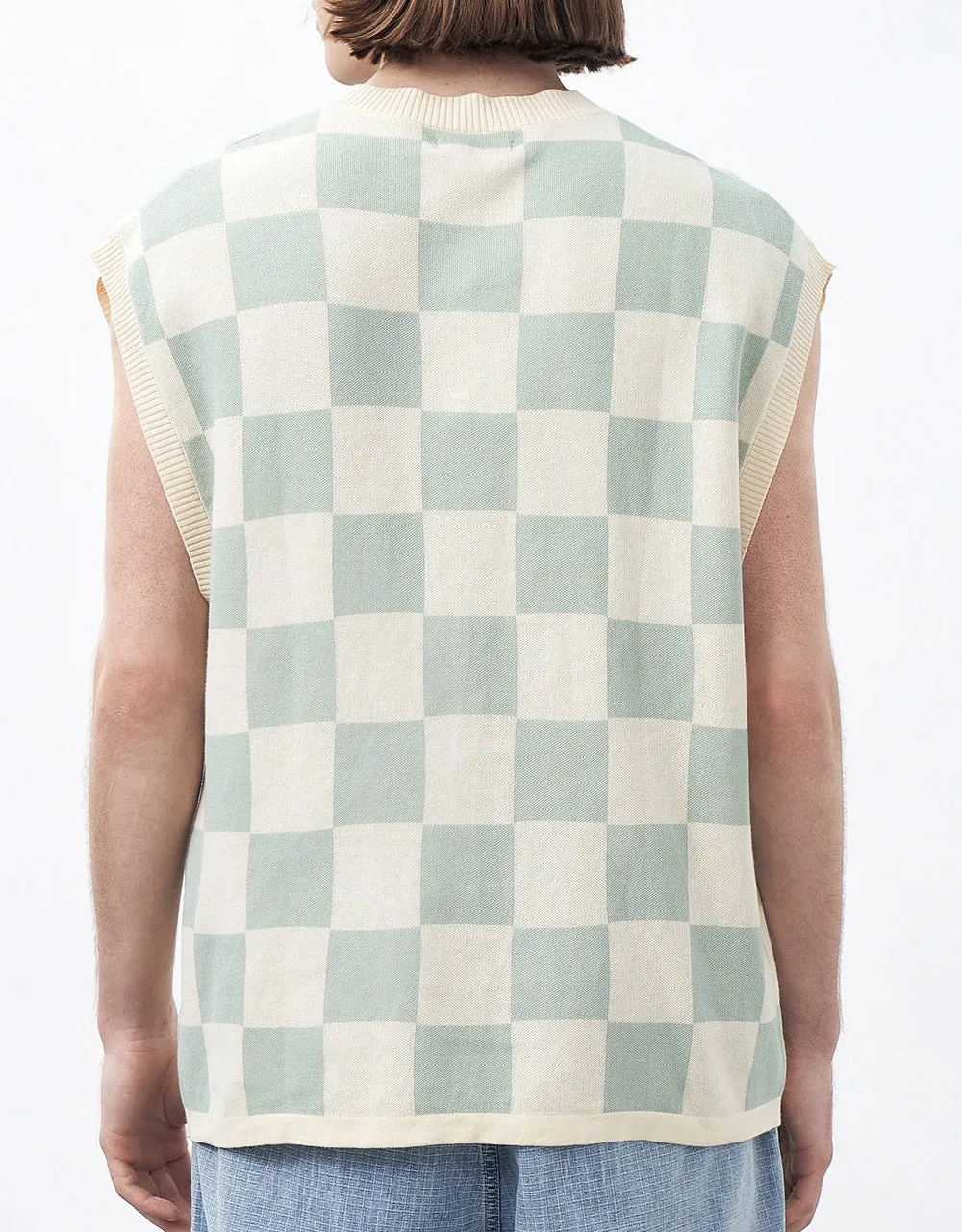 Checkered Knitted Vest