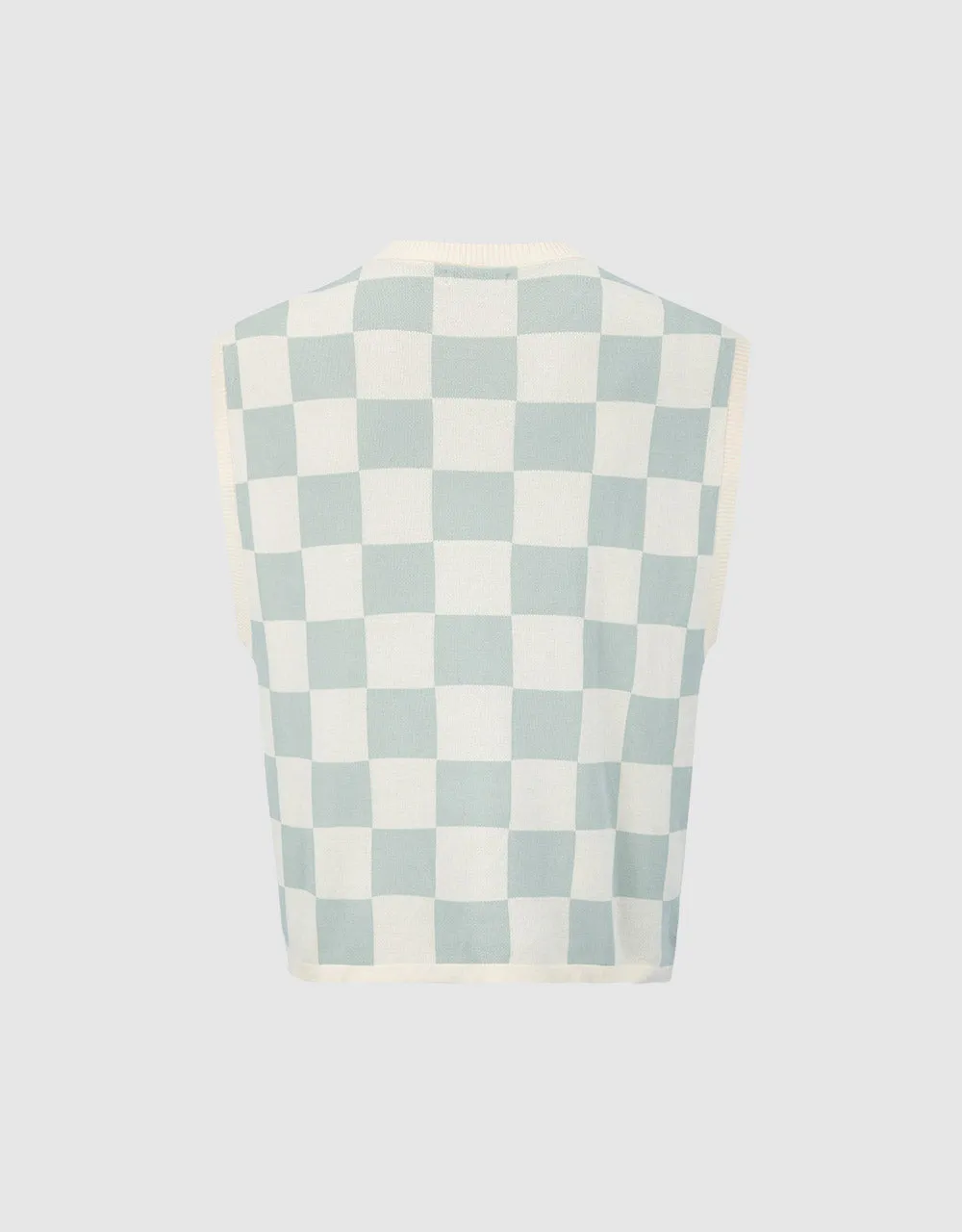 Checkered Knitted Vest