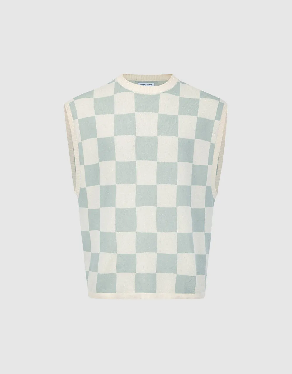 Checkered Knitted Vest