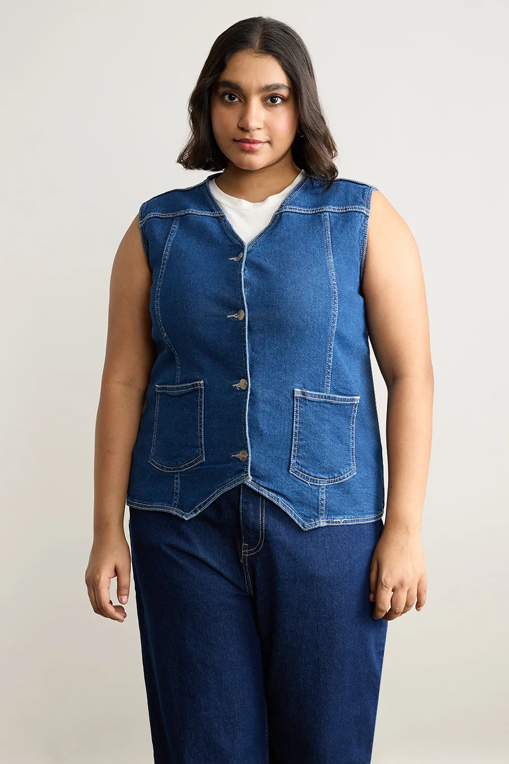 Classic Denim Stretch Vest