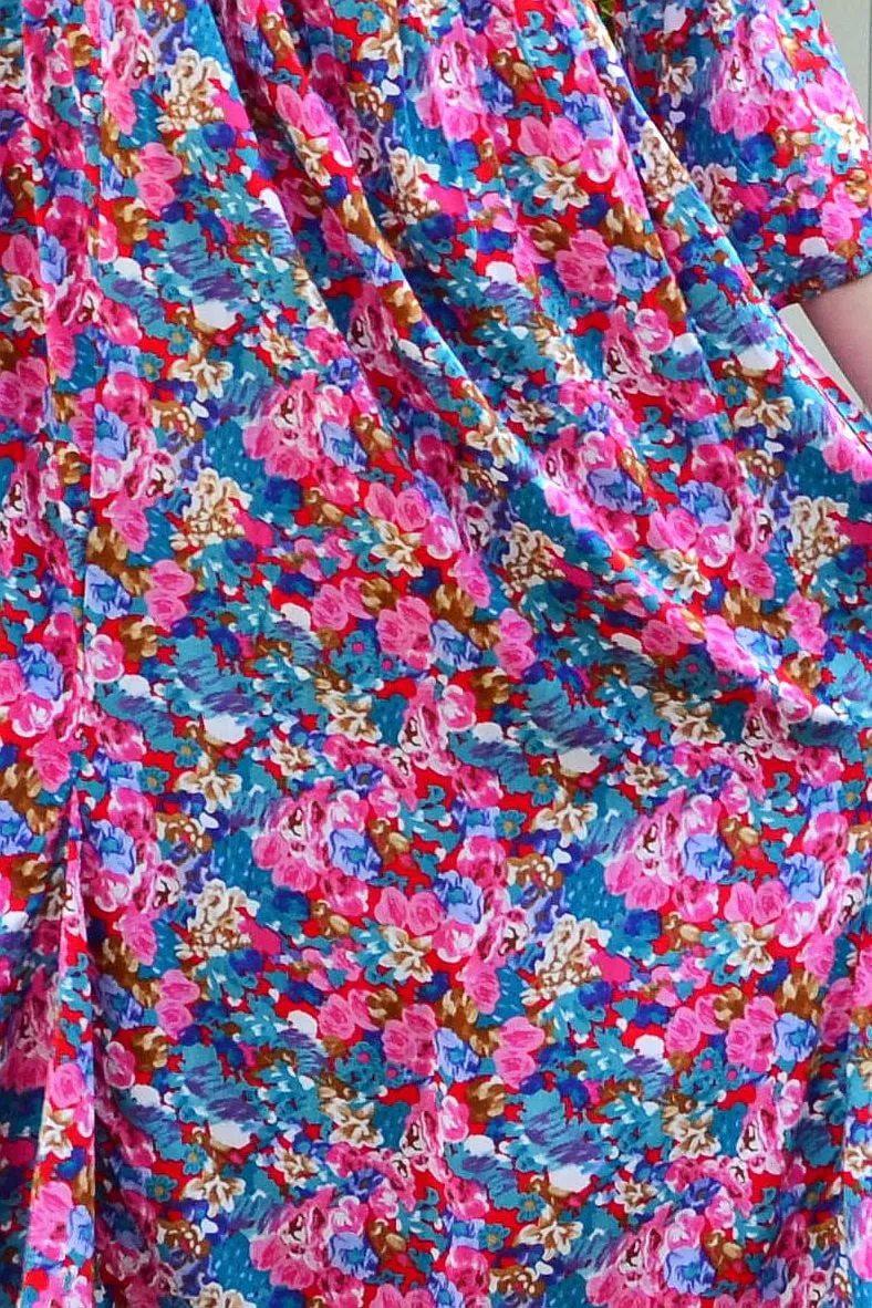 Colourful Floral Garden Tunic Dress