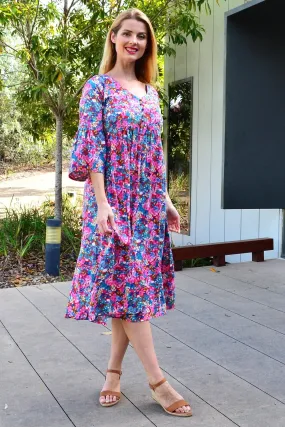 Colourful Floral Garden Tunic Dress