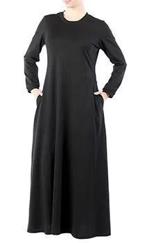 Comfortable Black T- Shirt Abaya Dress - Final Sale