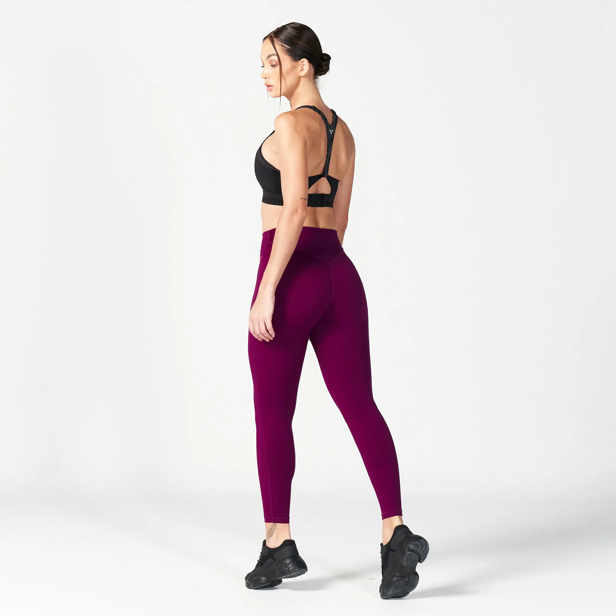 Core V-Cropped Leggings - Dark Purple