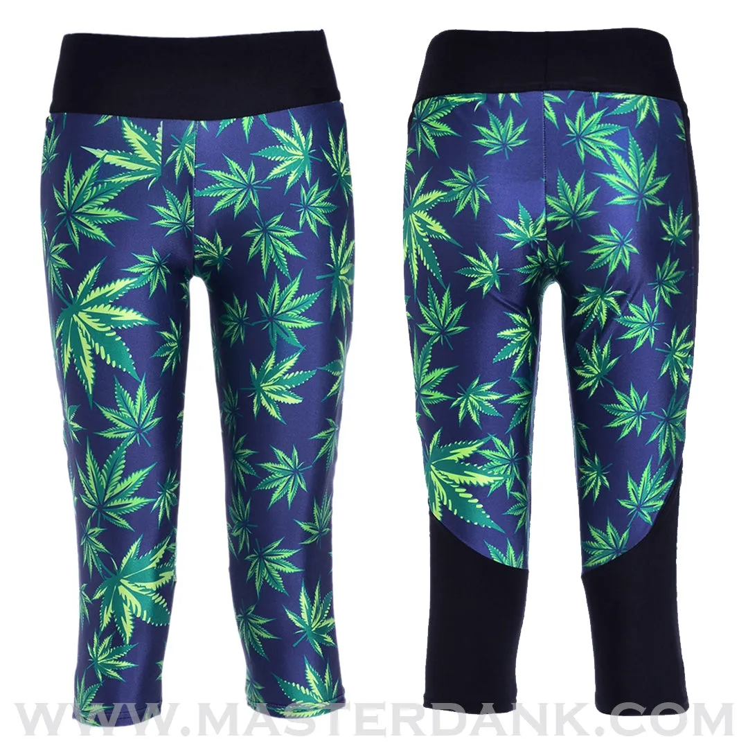 Dank Master Weed Pattern Capris Leggings