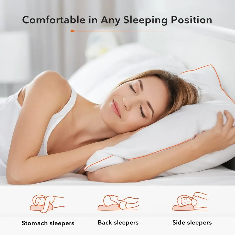 Denblic Comfortable Down Medium Adjustable Support Pillow (Pack of 2)