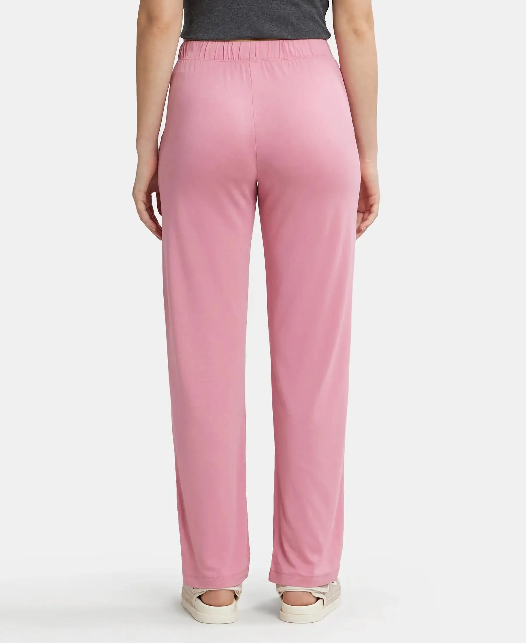 Environment Friendly Micro Modal Fiber Relaxed Fit Pyjama with Comfortable Waistband and Drawstrings - Wild Rose