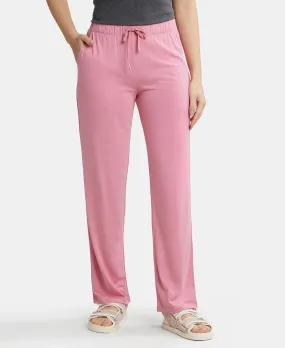 Environment Friendly Micro Modal Fiber Relaxed Fit Pyjama with Comfortable Waistband and Drawstrings - Wild Rose