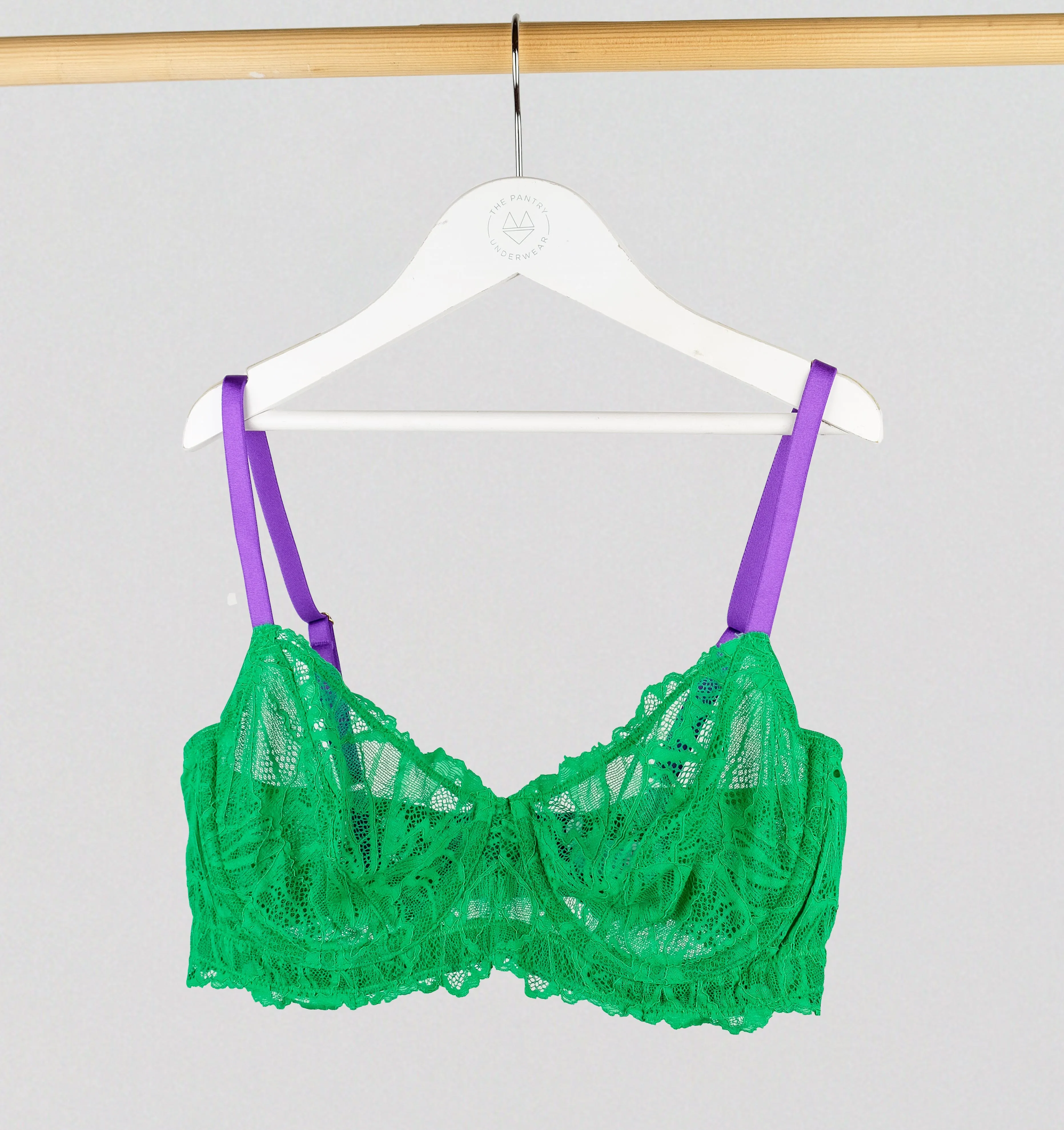 Evergreen & indigo lace underwire bra