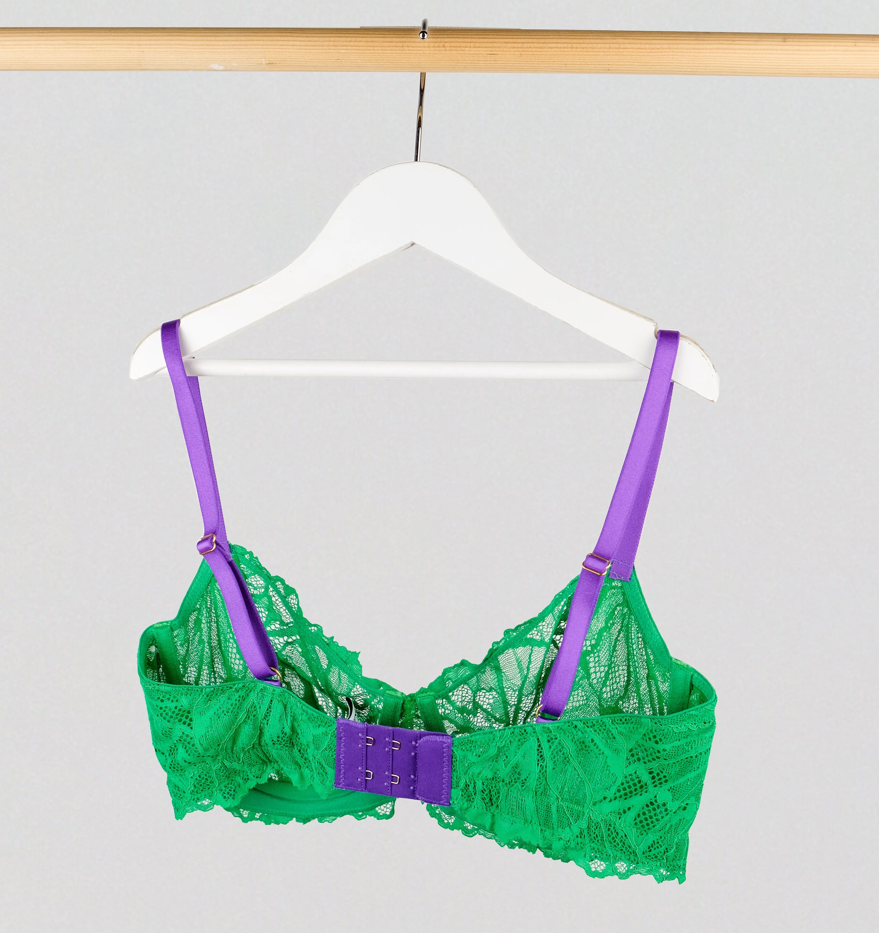 Evergreen & indigo lace underwire bra