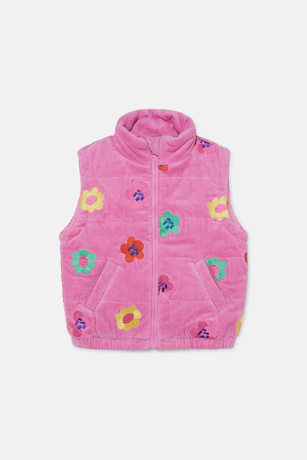 Floral Cord Kids Vest