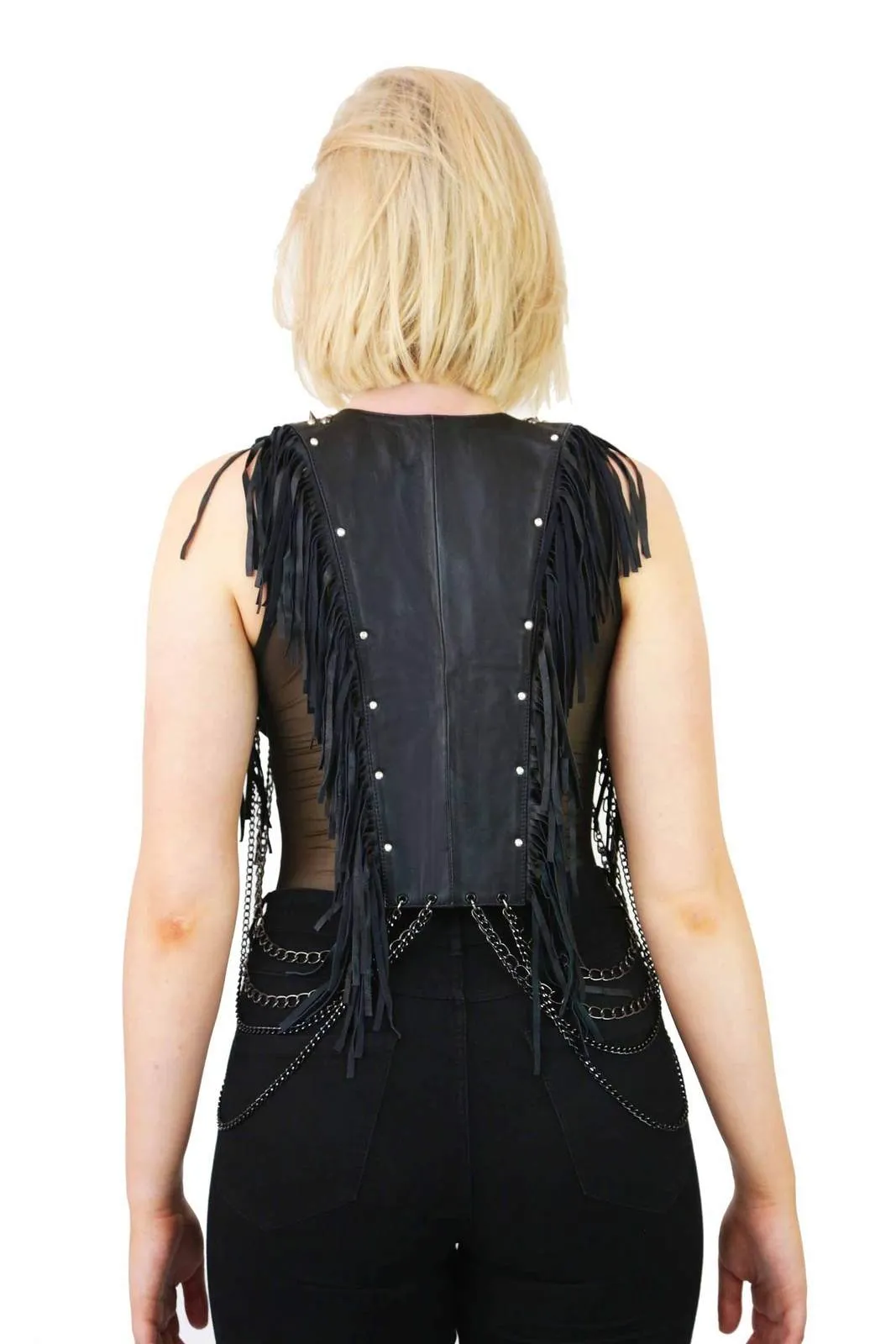 Fringe Vest with Chains