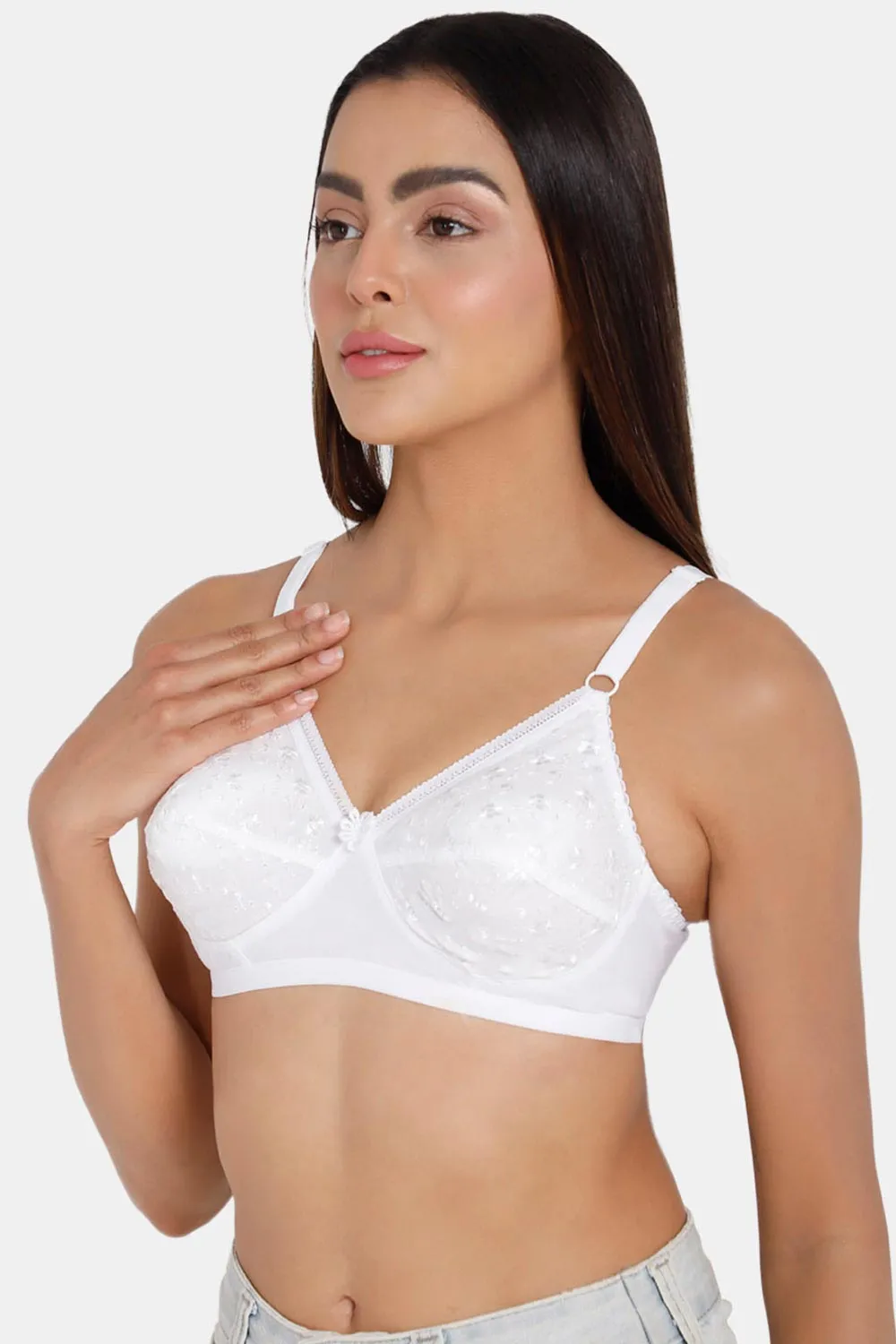 Full Coverage Non-Wired Non-Padded Saree Bra - Naturalle Hakoba Cut and Sew Type for a Comfortable Fit