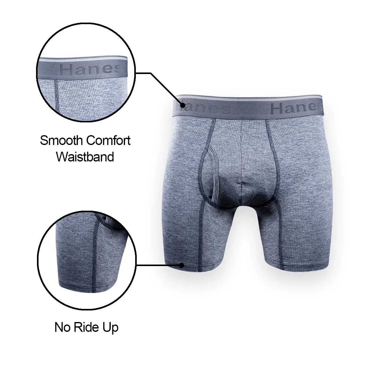 Hanes Men's 3 Pack Comfort Flex Fit Breathable Stretch Mesh Boxer Briefs (S01)