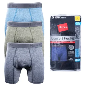 Hanes Men's 3 Pack Comfort Flex Fit Breathable Stretch Mesh Boxer Briefs (S02)