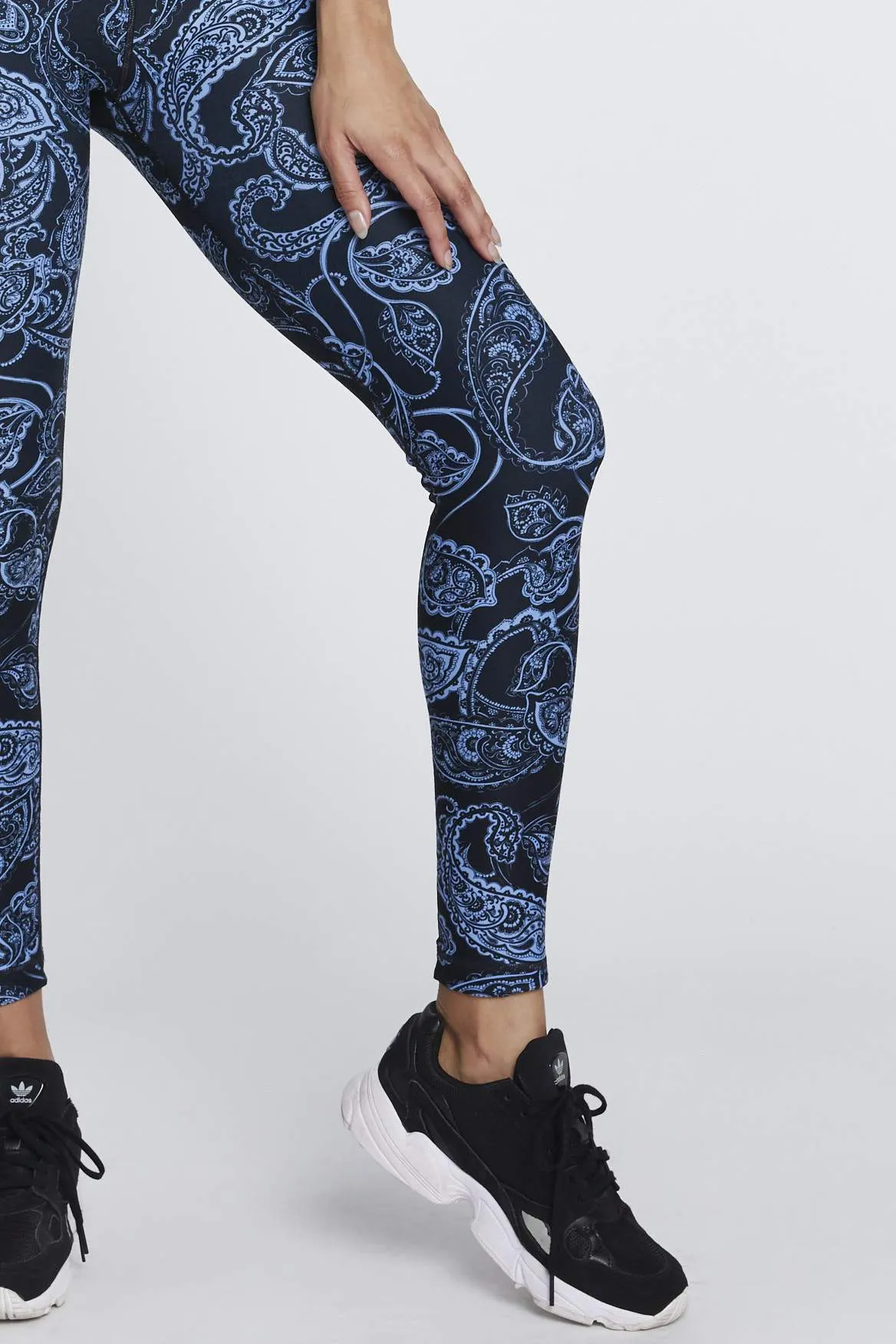 High Waist Reversible Leggings Sky Paisley