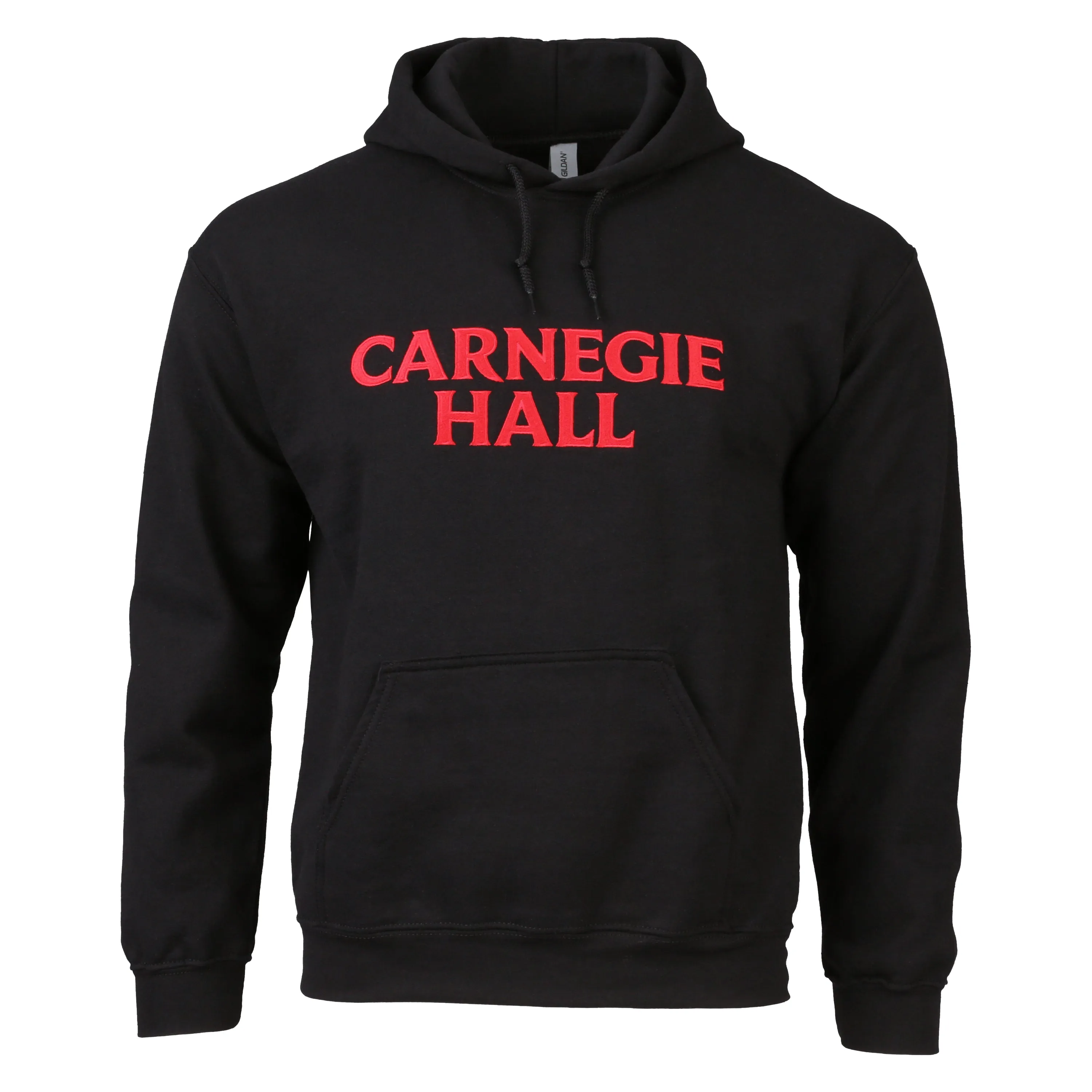 Hooded Pullover Sweatshirt with Red Embroidered Logo