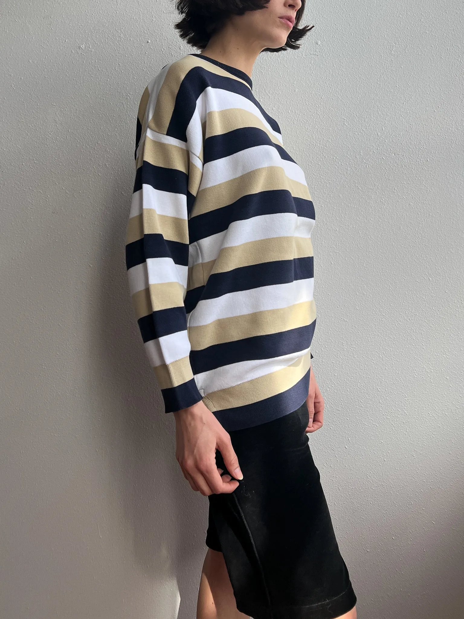 Joan Vass Stripe Easy Pullover (M)