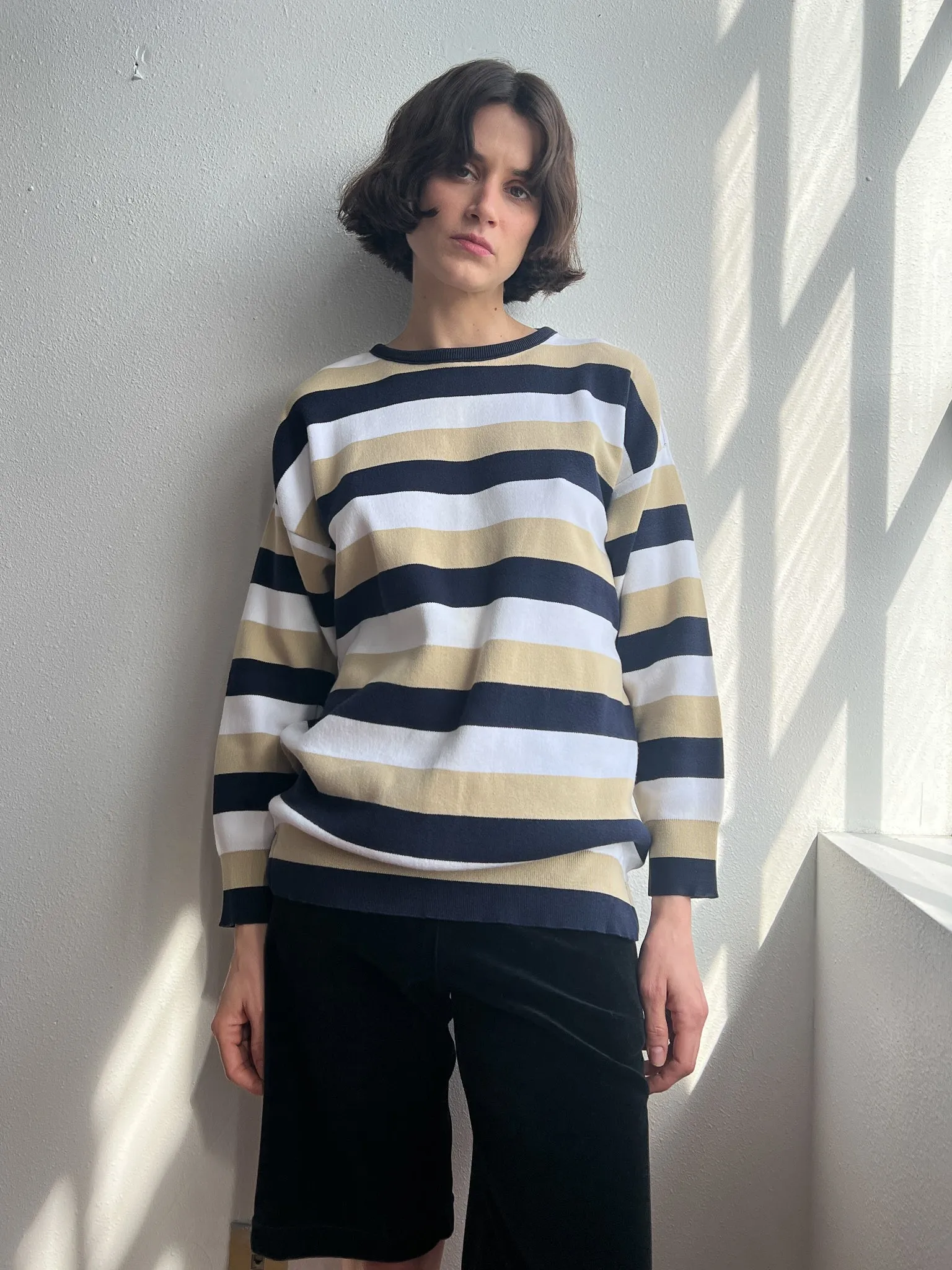 Joan Vass Stripe Easy Pullover (M)