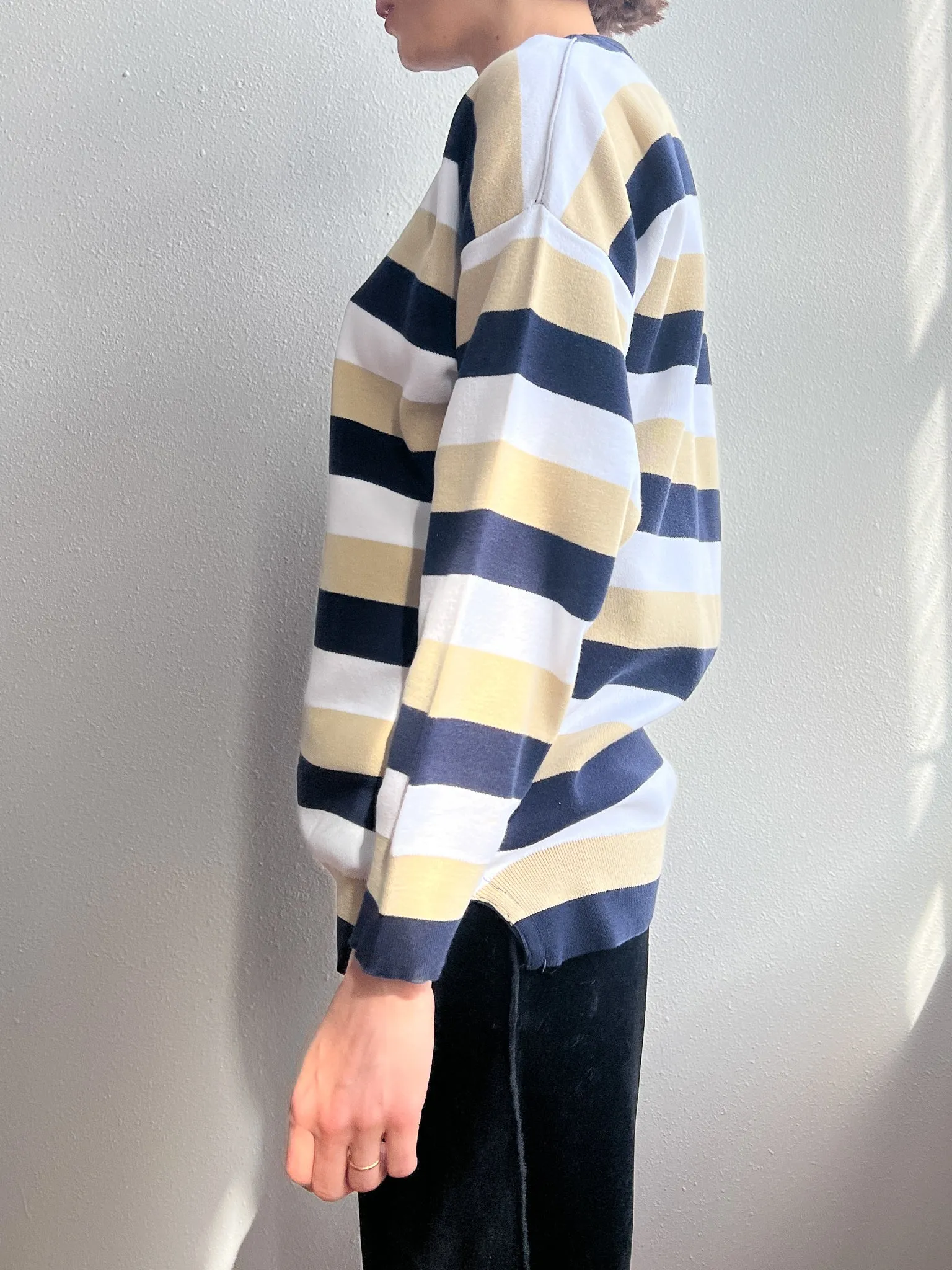 Joan Vass Stripe Easy Pullover (M)